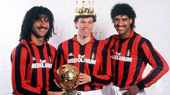 The AC Milan Dutch trio: Gullit, Van Basten, and Rijkaard