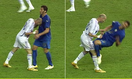 Zinedine Zidane's infamous headbutt in the 2006 final
